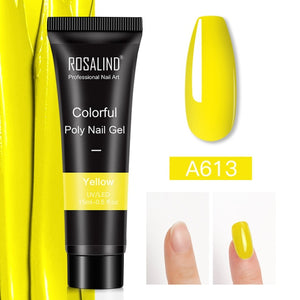 ROSALIND 15ml Poly Extension Nail Gel For Nail Art Manicure Design 80 Colors UV Varnishes Semi Permanent Builder Nail Gel Polish