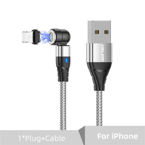 USLION 540 Rotate 5A Magnetic Cable Fast Charging For Mobile Phone Magnet Charger Wire Cord Micro Type C Cable For iPhone Xiaomi