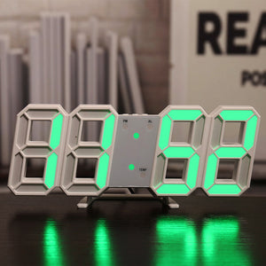 3D LED Digital Alarm Clock Three-dimensional Wall Clock Hanging Watch Table Calendar Thermometer Electronic Clock Furnishings